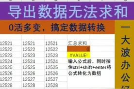 #excel ，系统导出数据无法求和？看我移花接木巧搭线！喜欢的双击！讨论！