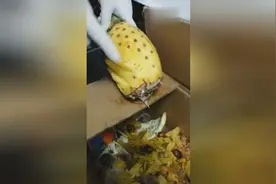 实拍牛人削菠萝，手势麻溜的快图片