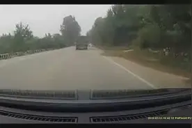 当大货车玩漂移！倒霉的就是路边的路人了！图片