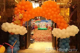 南海渔村维尼熊主题百日宴图片