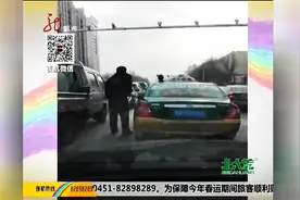 哈市一出租司机等红灯时下车当街小便图片