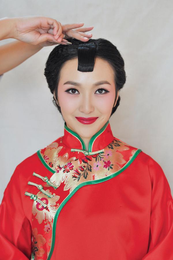 短发秀禾造型型教程 教你打造古典美新娘