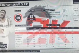 2K17—詹姆斯能力值96，保罗91，欧文89图片
