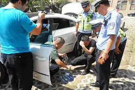 买来磁铁号牌变身同款车 违法司机翻墙逃跑被擒图片
