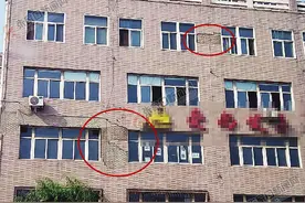 多处楼体外墙瓷砖脱落存隐患图片