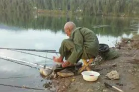 87岁老爷子钓鱼比我还专业，敬佩！图片