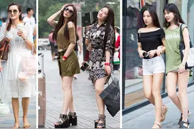 五爷街头摄影：北京街头的时尚潮女闺蜜，北京街拍时髦姐妹花图片