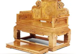 金丝楠家具：金丝纹大宝座图片