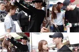 《W-两个世界》李钟硕韩孝周拍摄现场可爱搞怪图片