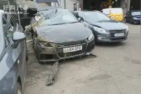鸡蛋哥驾驶奥迪TT发生严重车祸，侥幸存活图片