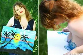 全球逆天的牛人牛技大合集：舌头做画笔，这里才有真正的大舌头！图片