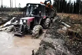 大货车就是牛，如此泥泞的道路轻松开过！图片