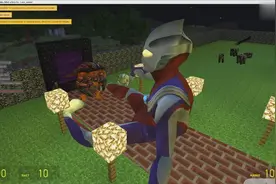 我的世界：迪迦奥特曼变身堵着从末影门出来的螃蟹怪兽