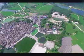 航拍村落-航拍广东江门市恩平市牛江镇仕洞村古迹炯成楼视频封面