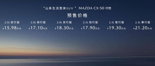 2023年上海车展：15.98万元起，还有终身质保，马自达CX-50预售中