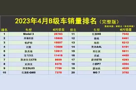 最新！4月份B级车销量榜TOP50：帕萨特第3，雅阁第12，天籁第23图片