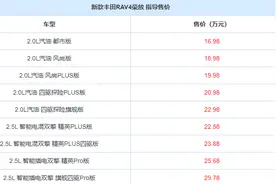 新款丰田RAV4荣放上市！共计9款车型，起售价下调7000元图片