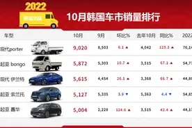 【韩系动向806】10月韩国车市销量，伊兰特，嘉华是最畅销乘用车图片