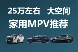 乘坐舒适空间大，25万左右，家用MPV推荐