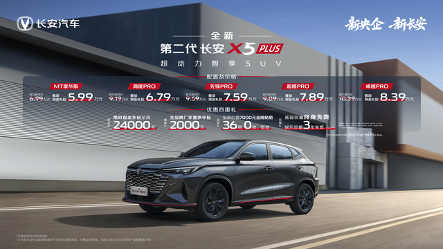 新车 | 指导价6.99万元起/限时5.99万元起，2026款长安X5 PLUS上市