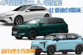 4月新能源SUV销量榜：比亚迪包揽前三，蔚小理全线溃败图片