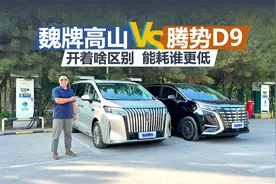 魏牌高山对比腾势D9动态篇，能耗谁更低，开着坐着啥区别视频封面