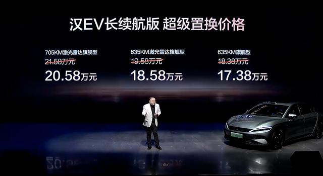 比亚迪汉长续航版上市售16.98万起
