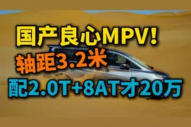20万！国产良心燃油MPV！轴距达3.2米，超大七座，全系2.0T+8AT视频封面
