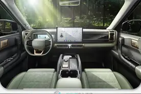 硬派造型配水晶旋钮档杆？ iCAR 03内饰曝光图片
