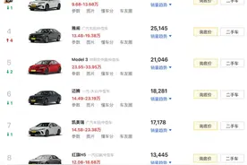 12月中型车销量榜TOP10：帕萨特狂甩3.1万辆夺得榜首，秦L第二图片