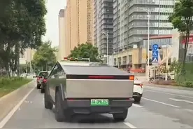 全国唯一绿牌？特斯拉Cybertruck惊现中国街头图片