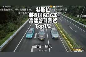 懂车帝36车，辅助驾驶测试，2023款特斯拉model3/x获得top1/2名