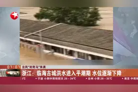 临海老城城门失守！洪水进入平潮期，水位逐渐下降，灾区汪洋一片