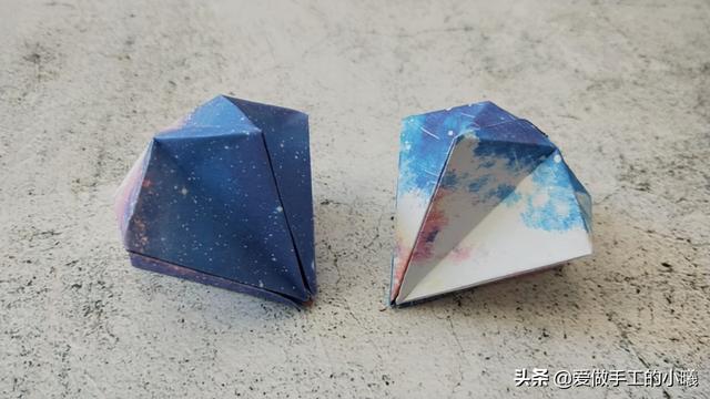 五角星钻石折纸教程图解，好玩又好看，快来试试！