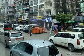 缅甸街头街景，很像旧时期的中国！图片