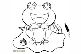 创意儿童画教程｜池塘里的“歌唱家”图片