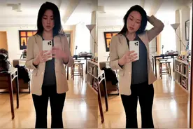 朱珠晒直女视角秀孕肚，豪宅内景意外曝光，无名指鸽子蛋抢足镜头图片
