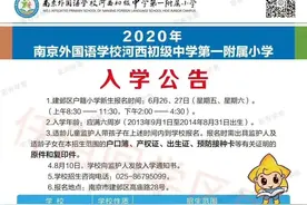 南京外国语学校河西初中第一附属小学招生简章2020。图片