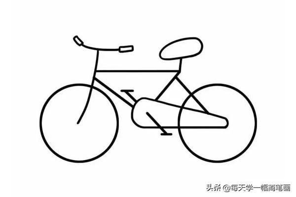 每天学一幅简笔画--自行车简笔画步骤解教程