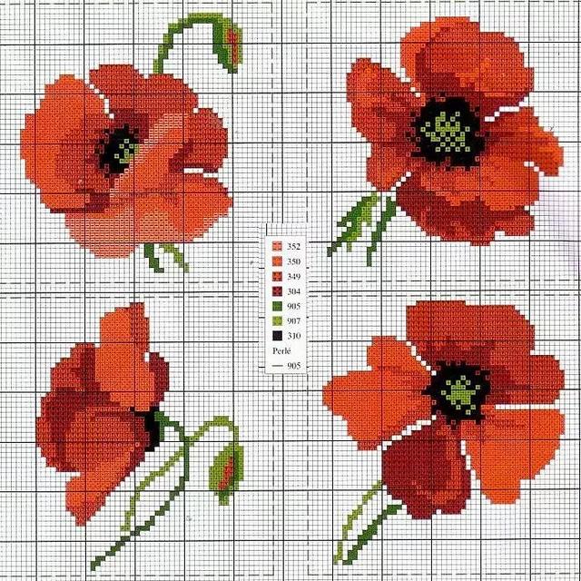 分享上45款十字绣花朵图样,又漂亮又实用花型!