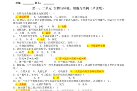 初中生物基础过关（第一、二单元 生物与环境、细胞与结构）图片