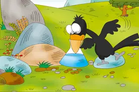 「亲子故事」乌鸦喝水图片