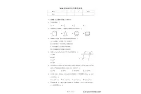 2020年河南省中考数学试卷图片
