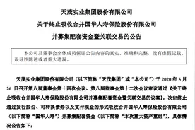 第六家A股上市保险公司终究还是没来！天茂集团终止吸收合并国华人寿图片