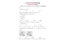 2021年陕西名校西工大附中中考数学模拟试题全卷及参考答案图片