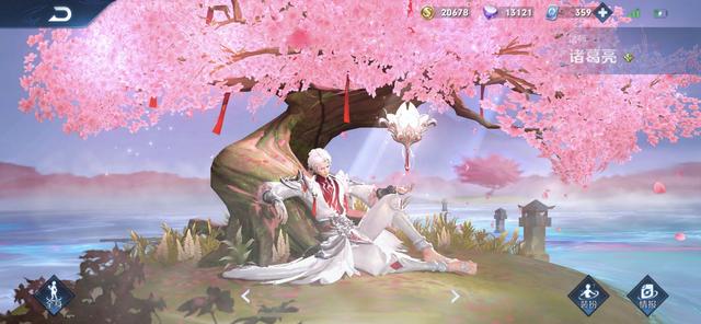 王者荣耀诸葛亮武陵仙君优化，局外背景增加水墨感，面部轮廓优化