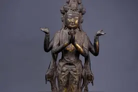 甘肃馆藏精品丨鎏金铜十一面观音菩萨像图片