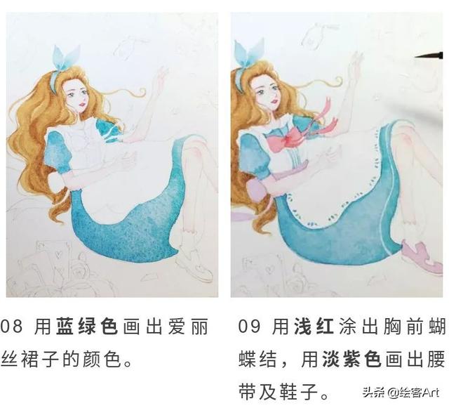 颜值超高的人物插画教程，带你用水彩描绘梦幻少女童话