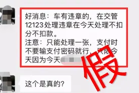 网传“处理违章不扣分不罚款？”假的图片
