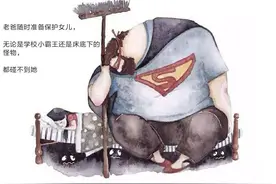 一组老爸和女儿的漫画，暖cry图片